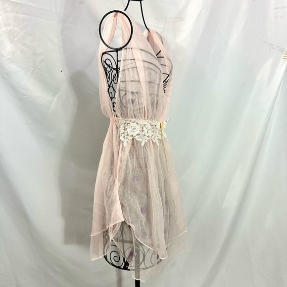 Vintage Delicates pink sheer babydoll size S - Picture 3 of 8